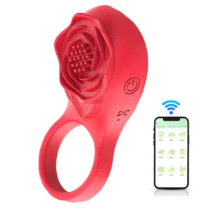 Anel Peniano com Vibrador Recarregável Rose