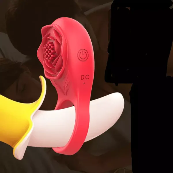 Anel Peniano com Vibrador Recarregável Rose - Imagem 2