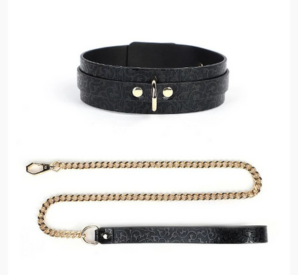 Coleira Com Corrente Dourada Fetiche