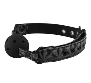 Mordaça Bola Com Respiradouro Em Couro Preto