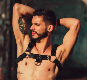 Harness Masculino Arreio Couro Legítimo Peito Busto Homem