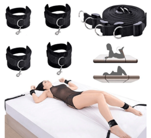 Kit Bondage com 4 Amarras para Amarrar nos Pés da Cama