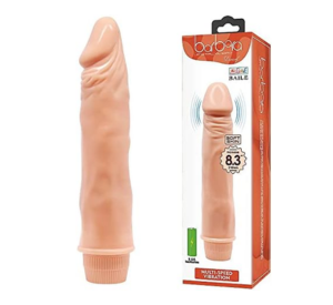 Vibrador Prótese Realistica Silicone Texturizado Multivelocidade Baile Barbara (21cm)