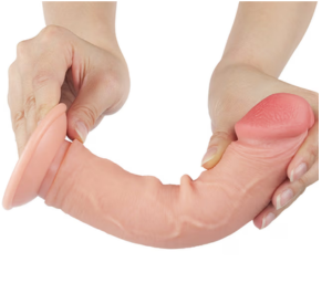 Prótese Realistica em Cyberskin com Glande Definida, Vertebra e Ventosa Removível - Imagem 4