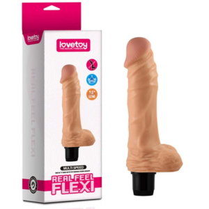 Prótese Flexível com Vibrador Interno e Escroto 22,x 4,4 cm