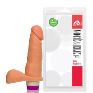 Prótese com escroto e vibrador 6 - 16,5x4 cm