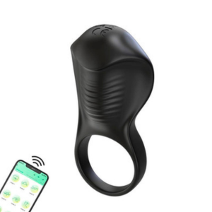 Anel Peniano em Silicone com Estimulador de Clitóris e Controle Via Aplicativo