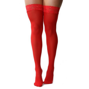 Meia 7/8 Lisa com Silicone Yaffa  Vermelha