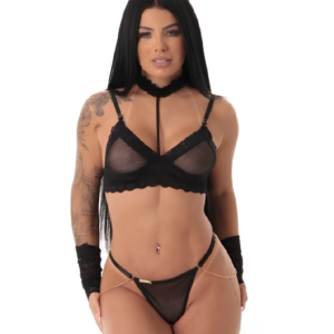 Conjunto Completo com Coleira e transparencia M, G e Gg