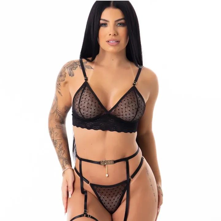 Conjunto Completo em poa e renca com escrita M, G E GG