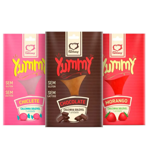 Calcinha Comestível Yummy 1 Unidade Chocolate, Morango e Chiclete