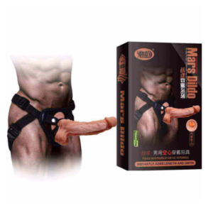 Capa Peniana com Glande Definida, Corpo Curvado, Veias Salientes, Escroto, Ventosa e Cinta Peniana Ajustável
