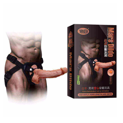 Capa Peniana com Glande Definida, Corpo Curvado, Veias Salientes, Escroto, Ventosa e Cinta Peniana Ajustável